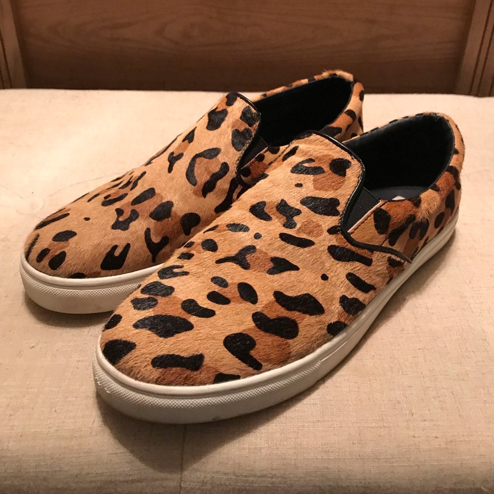 Leopard calf hair sneakers